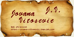 Jovana Vitošević vizit kartica
